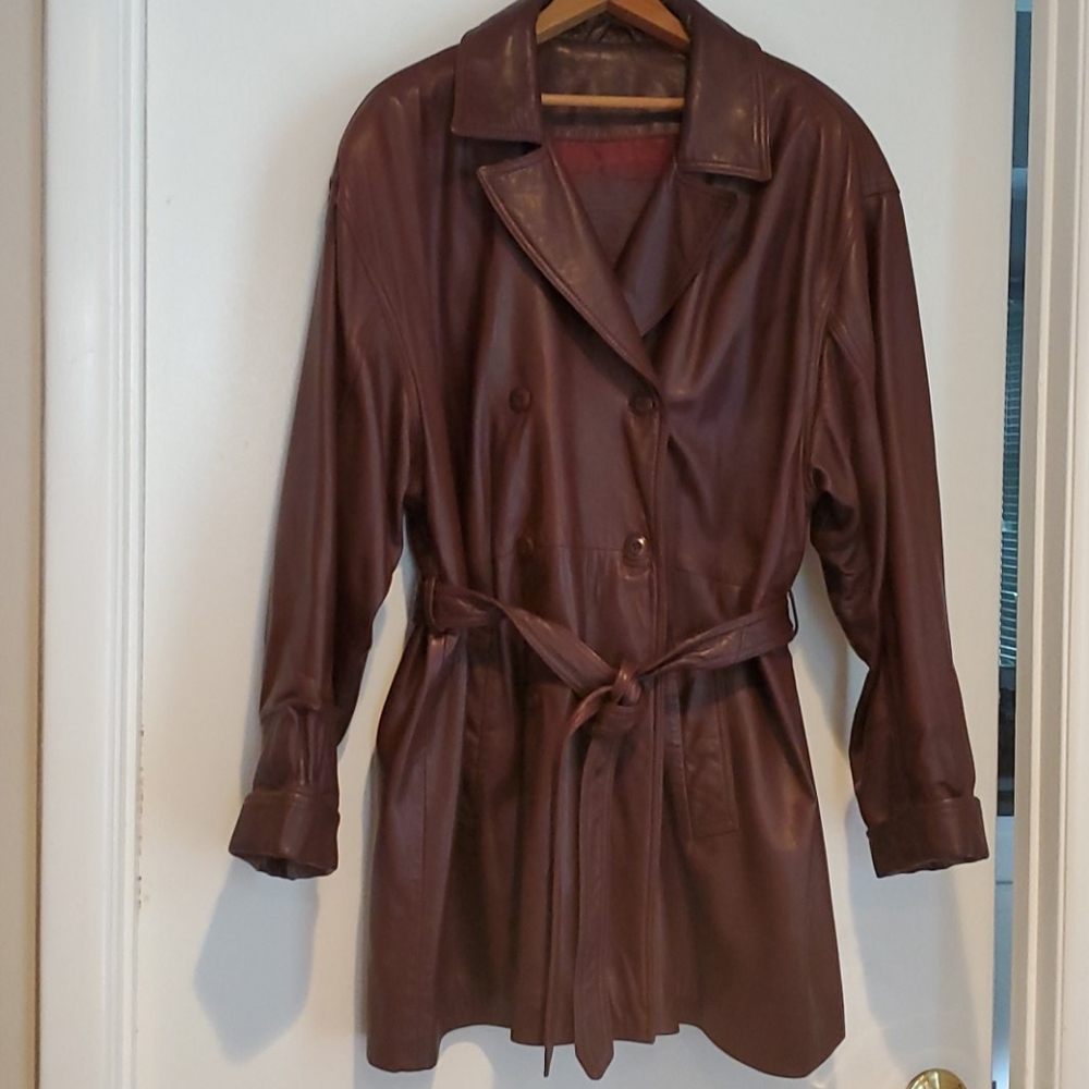 Coach women full grain butter soft leather trench